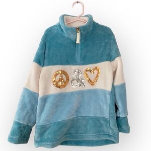 Star Ride Blue and Cream Striped Pullover Sweatshirt Girl’s Size 7/8